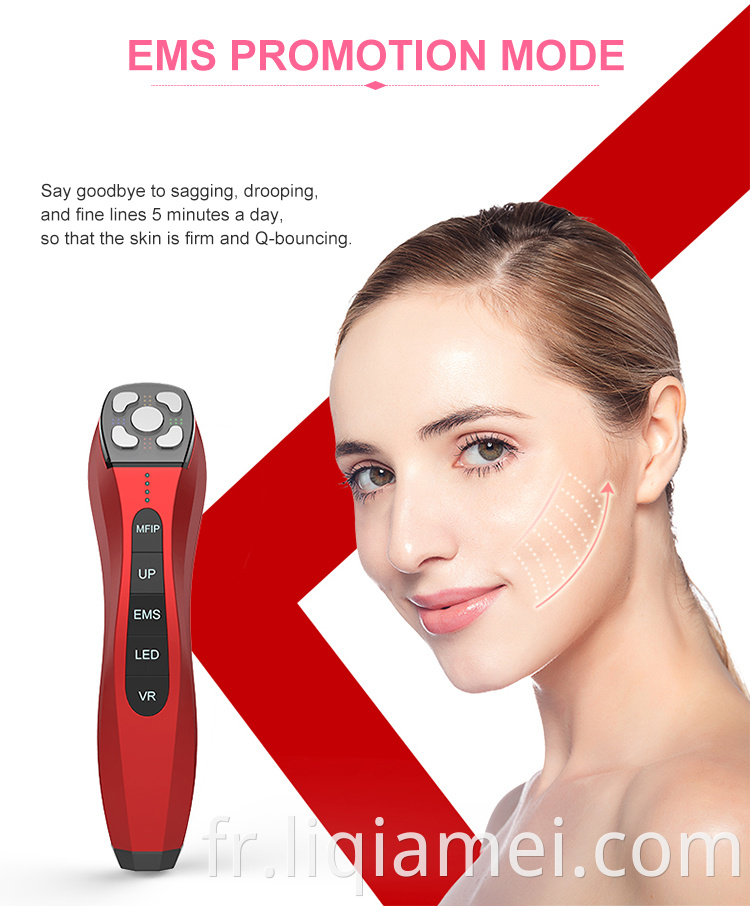 Appareil de beauté avec lumière rouge et bleue Ultra Pulse Pince Guide de visage tendre Skin MFIP / RF Instrument de beauté